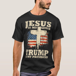 Camiseta Jesus é meu salvador é meu presidente Trump