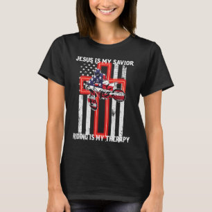 Camiseta Jesus é meu salvador pilotando é minha terapia ban