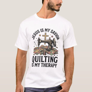Camiseta Jesus É Meu Salvador Quilting É Minha Terapia