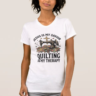 Camiseta Jesus É Meu Salvador Quilting É Minha Terapia