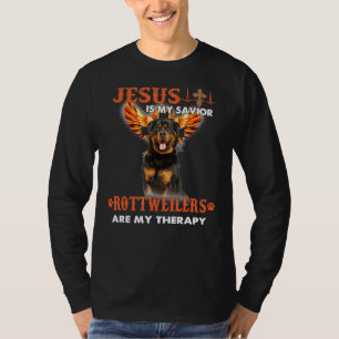Camiseta Jesus É Meu Salvador Rottweilers É Minha Terapia