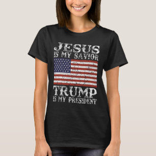 Camiseta Jesus É Meu Salvador Trump É Meu Presidente