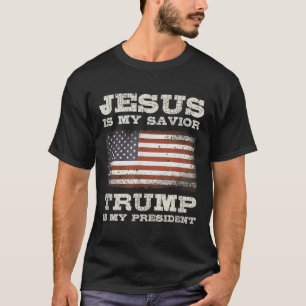 Camiseta Jesus é meu salvador, Trump é meu presidente