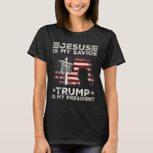 Camiseta Jesus É Meu Salvador Trump É Meu Presidente 2024 E