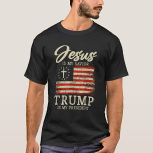 Camiseta Jesus é meu salvador Trump é meu presidente 2024 E