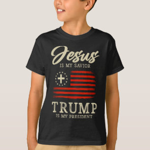 Camiseta Jesus É Meu Salvador Trump É Meu Presidente 2024 E