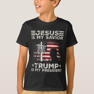 Camiseta Jesus É Meu Salvador Trump É Meu Presidente 2024 E
