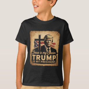 Camiseta Jesus É Meu Salvador Trump É Meu Presidente Bíblic