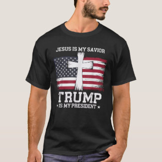 Camiseta Jesus é meu salvador Trump é meu presidente cristã