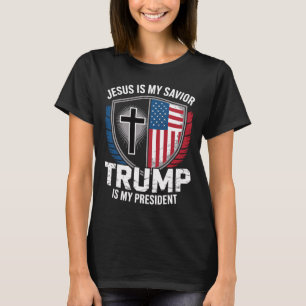 Camiseta Jesus É Meu Salvador Trump É Meu Presidente Pro-tr