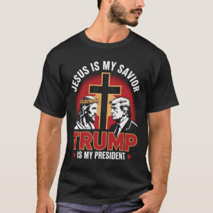 Camiseta Jesus É Meu Salvador Trump É Meu Presidente Pro-tr