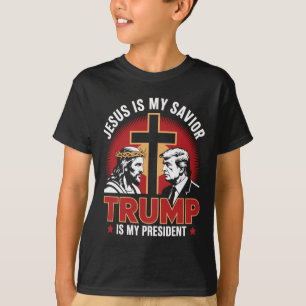 Camiseta Jesus É Meu Salvador Trump É Meu Presidente Pro-tr
