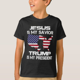Camiseta Jesus é meu salvador Trump é meu presidente Votar 