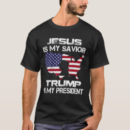 Camiseta Jesus é meu salvador Trump é meu presidente Votar 