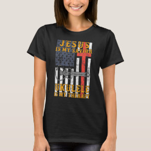 Camiseta Jesus É Meu Salvador Ukulele É Minha Terapia Hoodi
