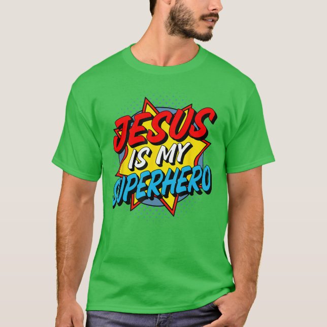 Camiseta Jesus é Meu Super-Herói (Frente)