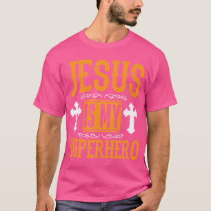 Camiseta Jesus É Meu Super-Herói Engraçado Citações Para Fa