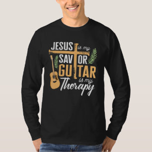 Camiseta Jesus é meu violão salvador é minha terapia