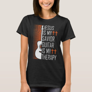 Camiseta Jesus é meu violão salvador é minha terapia cristã