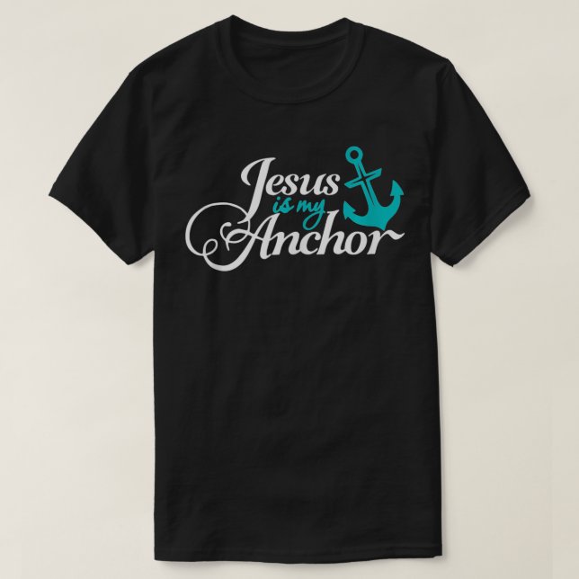 Camiseta Jesus É Minha Âncora, Cristão Náutico (Frente do Design)