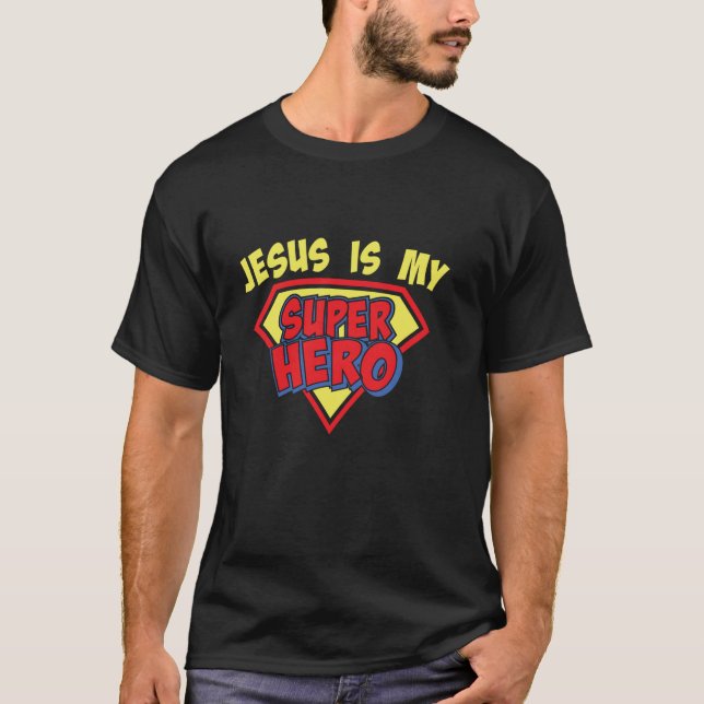 Camiseta Jesus é minha inspiração Super Herói (Frente)
