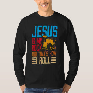 Camiseta Jesus É Minha Pedra E É Assim Que Eu Rolo Christia