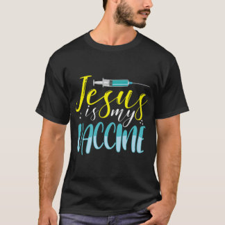 Camiseta Jesus É Minha Vacina Cristã Fé Anti Vax Vaxxe