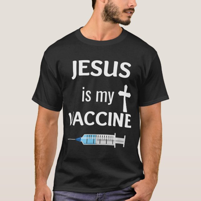 Camiseta Jesus é minha vacina, fé cristã Jesus (Frente)