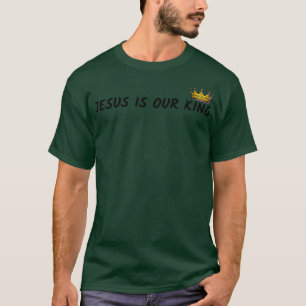 Camiseta Jesus é nosso rei com ilustração coroa