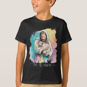 Camiseta Jesus E O Coelhinho Da Páscoa - Ele É Cristão Arri