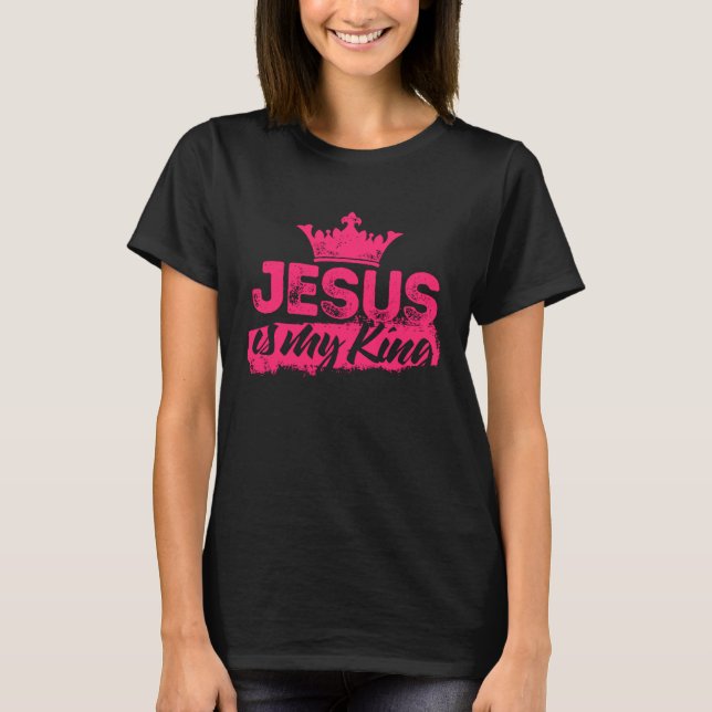 Camiseta Jesus é o meu rei cristão, aspas homens (Frente)