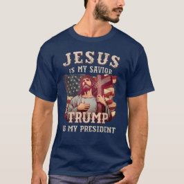 Camiseta Jesus é o meu salvador é o meu presidente