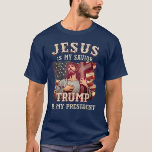 Camiseta Jesus é o meu salvador é o meu presidente