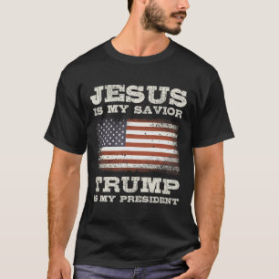 Camiseta Jesus é o meu salvador trump meu presidente Christ