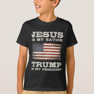 Camiseta Jesus é o meu salvador trump meu presidente Christ