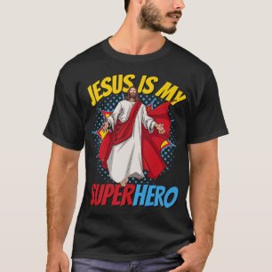 Camiseta Jesus é o meu super-herói poderoso Boo de BD Crist
