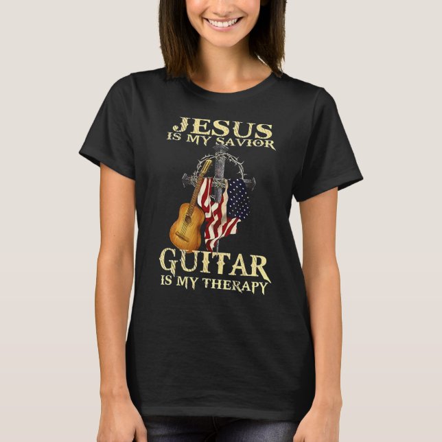 Camiseta Jesus é o meu violão salvador minha terapia a band (Frente)