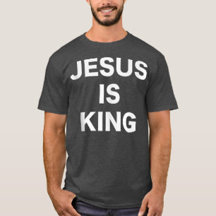Camiseta Jesus é o Rei Bold White Tet Religião Cristã F