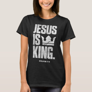 Camiseta Jesus é o rei cristão das escrituras de Bíblia