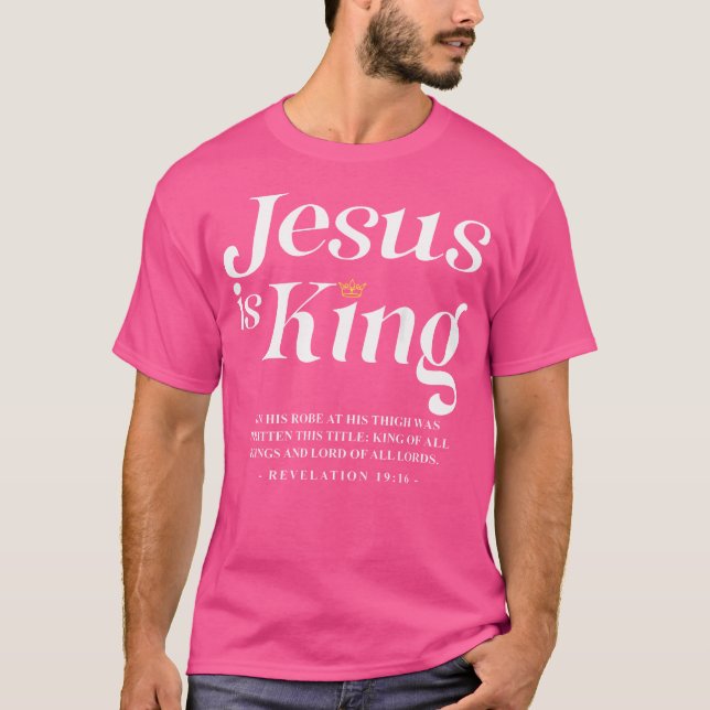 Camiseta Jesus é o rei João 146 Jesus cristão (Frente)