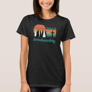 Camiseta Jesus e o Snowboard Christian Faith Vintage Sun