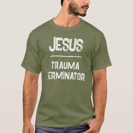 Camiseta Jesus é o Terminador de Trauma Código QR Escritura