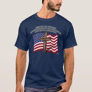 Camiseta Jesus e os Soldados Americanos cruz robusta US...