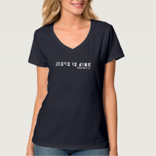 Camiseta Jesus é rei Bíblia verso escritura cristã