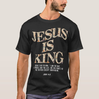 Camiseta Jesus É Rei Cruz Cristã Deus Fé Bíblia Religião