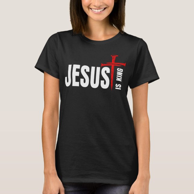 Camiseta Jesus é Rei Estilo Retrô (Frente)