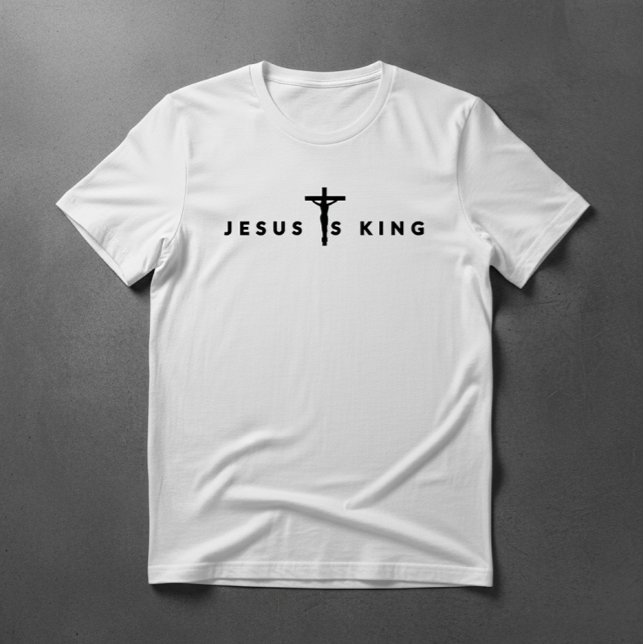 Camiseta Jesus É Rei Texto Preto (Criador carregado)