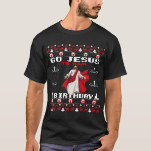 Camiseta Jesus É Seu Aniversário Engraçado Cristão Feio Ch