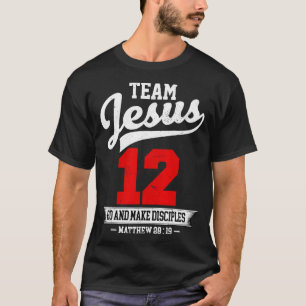 Camiseta Jesus E Time De Beisebol Jesus Cristão Mateus 28
