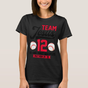 Camiseta Jesus E Time De Beisebol Jesus Cristão Mateus 28
